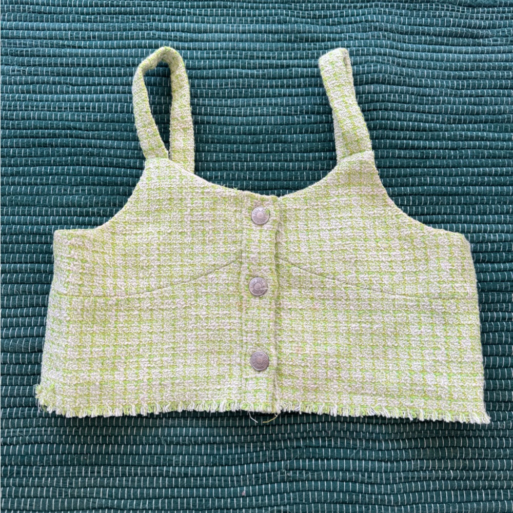 Zara Kids Tweed Bag - Yellow and Cream